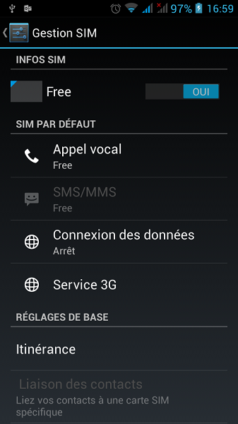 Gestion double SIM