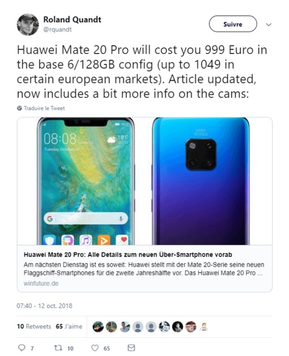 1huawei mate 20 pro quandt