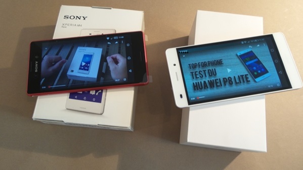 huawei p8 lite vs sony xperia m4 aqua - vue 18